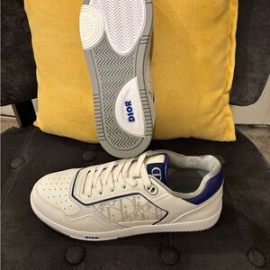 Dior Men's Cream and Blue Sneakers